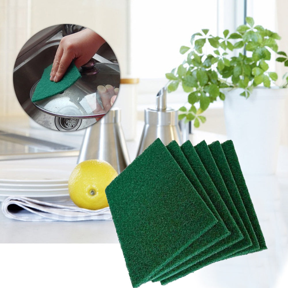 Durable scrub sponges, pack of 6 for effective cleaning. Durable scrub sponges, pack of 6 for effective cleaning.